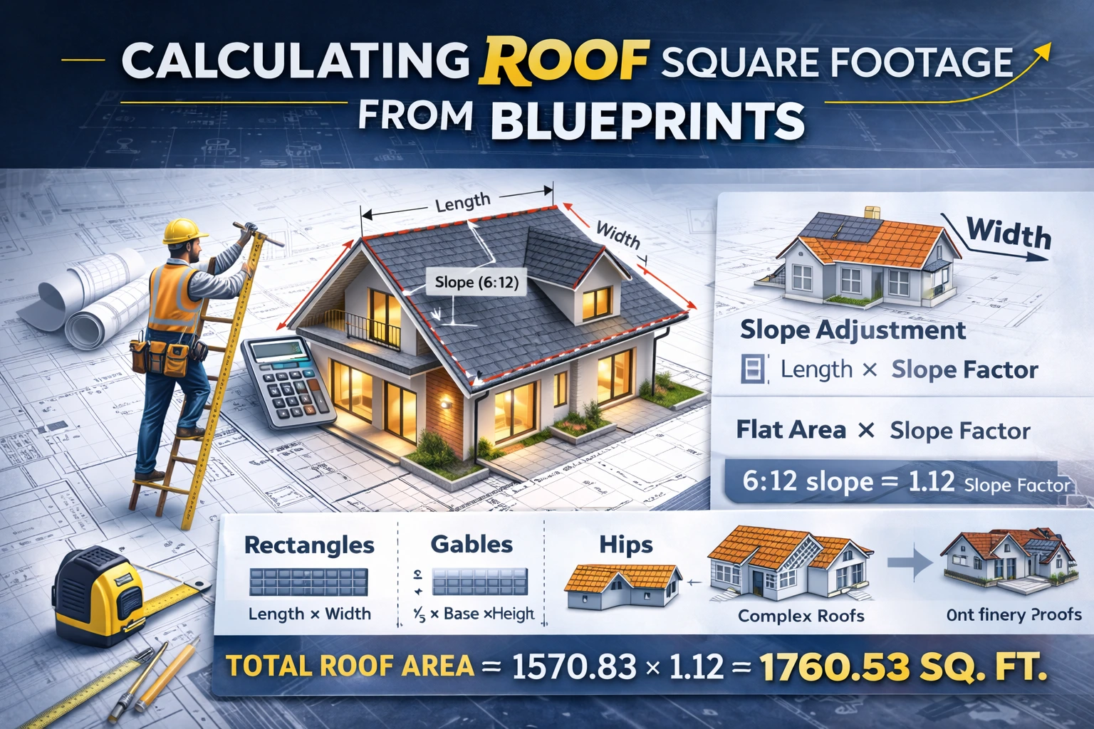 Calculating Roof Square Footage from Blueprints