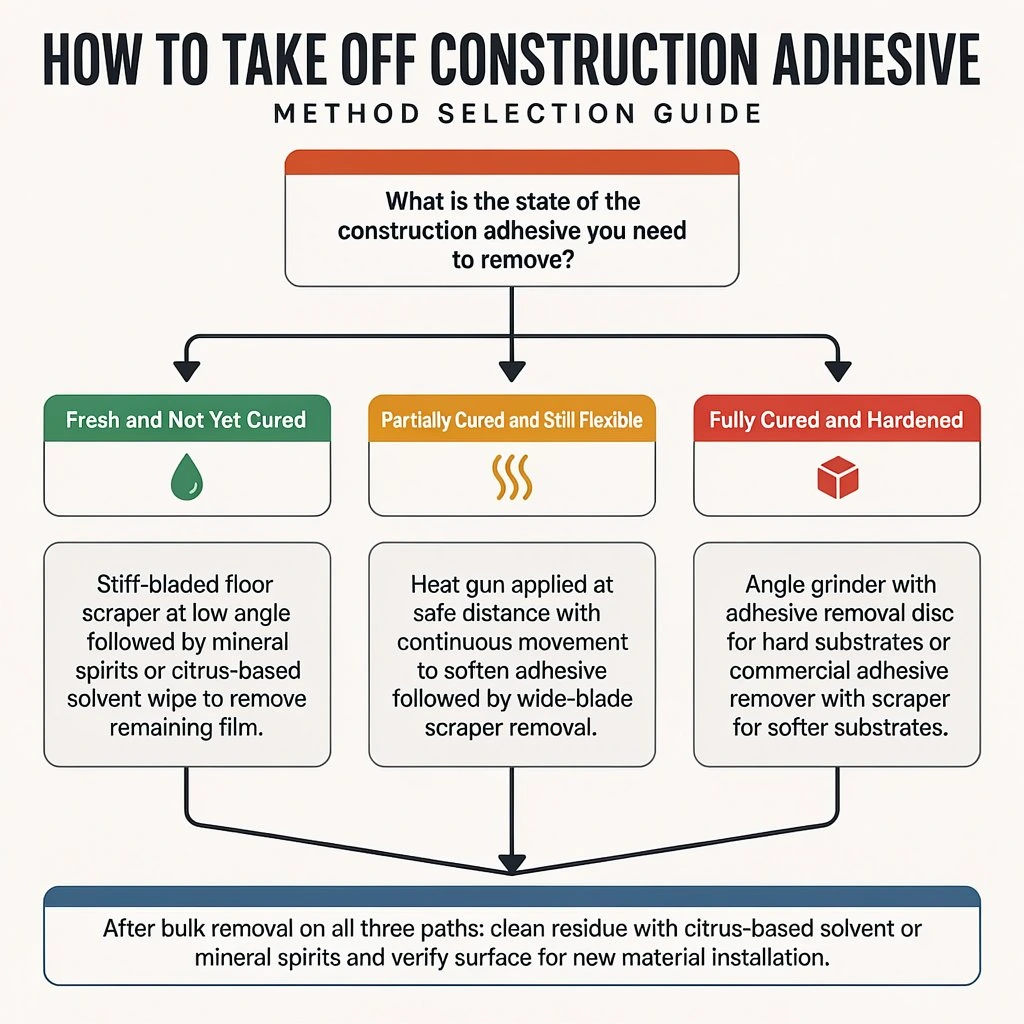 How to Take Off Construction Adhesive: Method Selection Guide