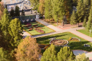 Top view of the area in park