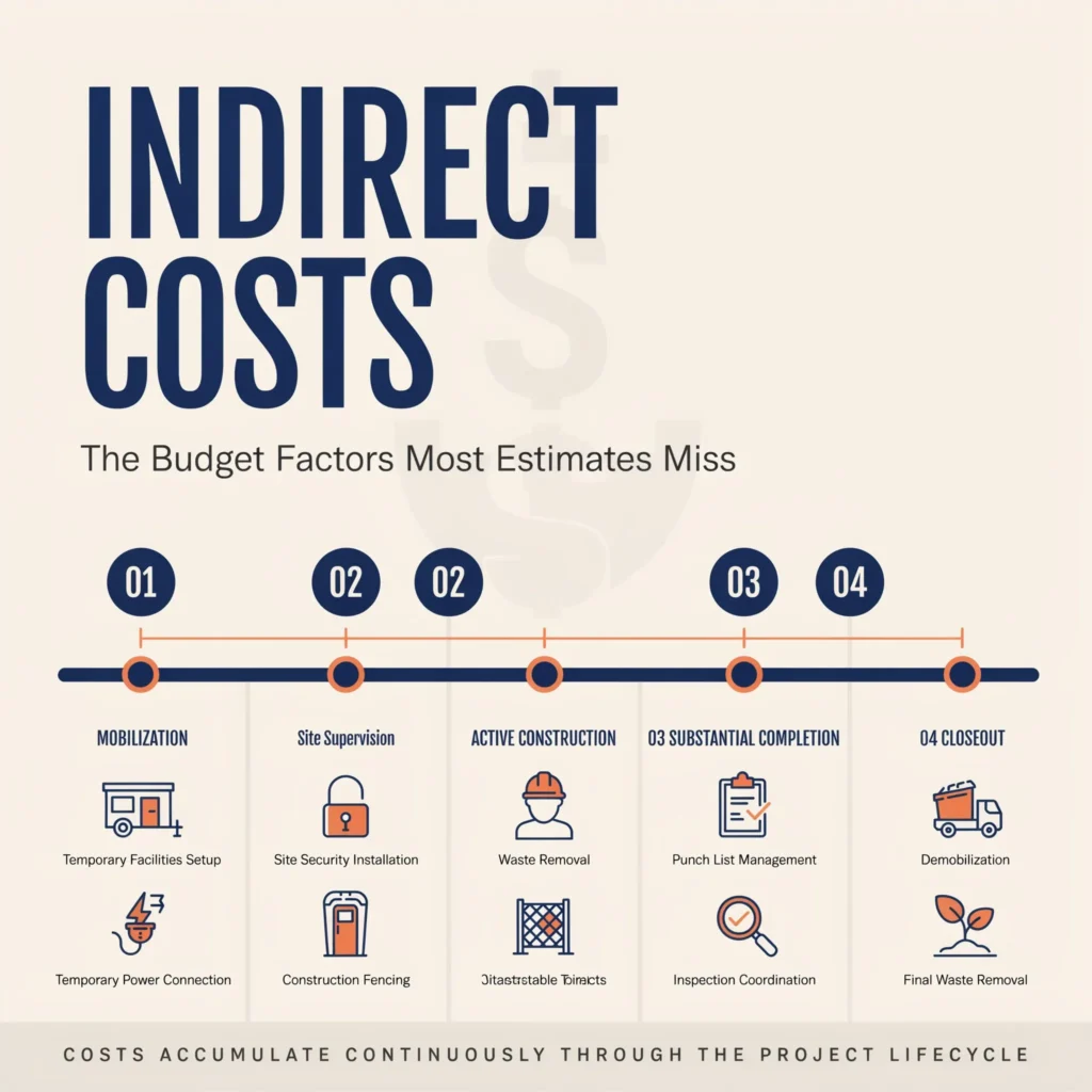 Indirect Cost Line Items by Project Phase