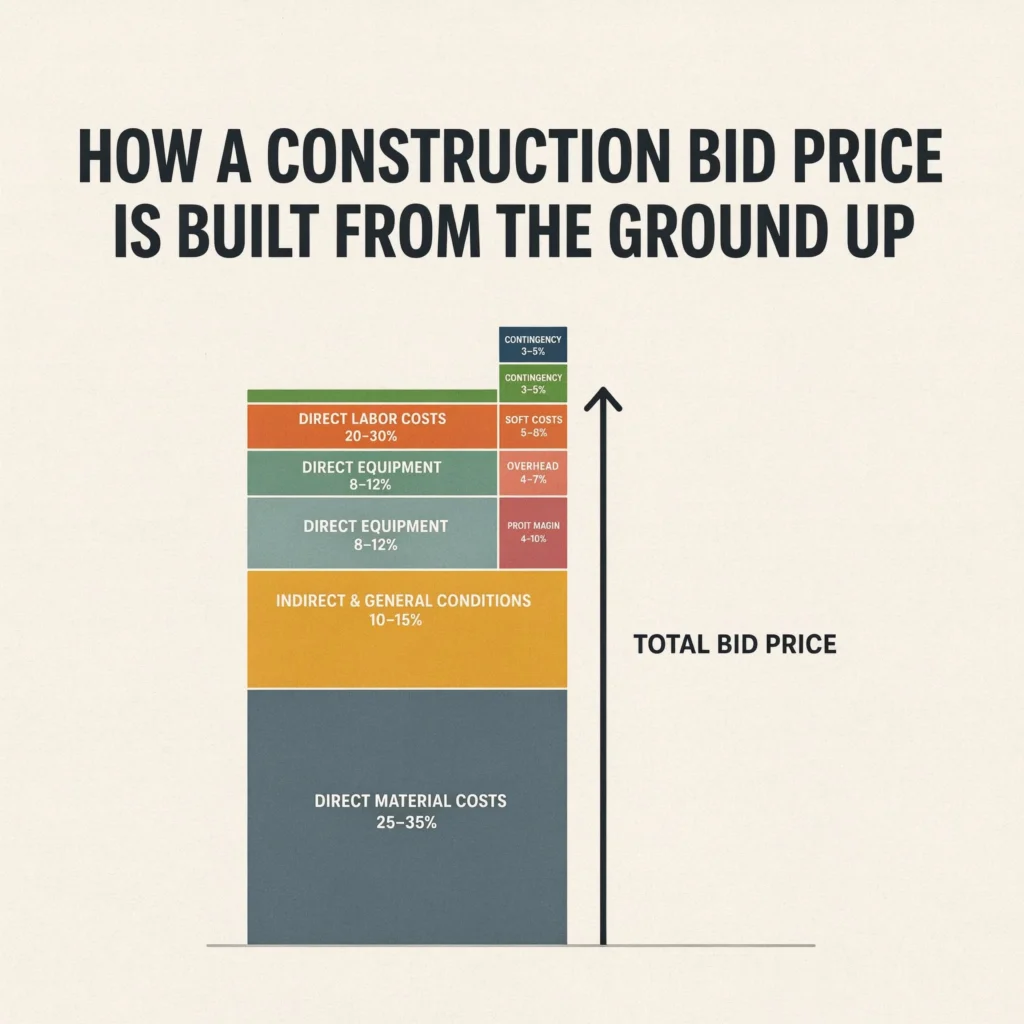 How a Construction Bid Price Is Built From the Ground Up