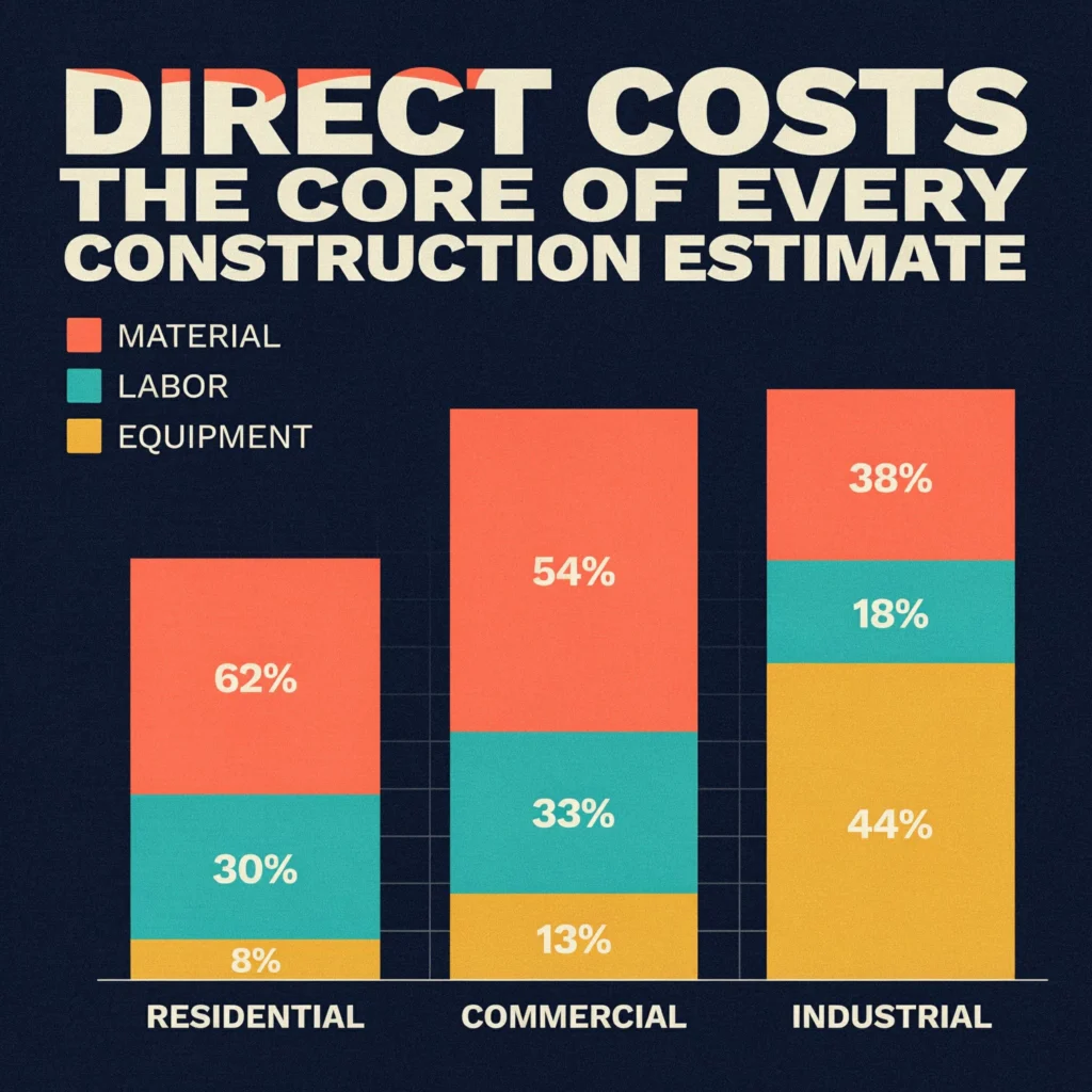 Direct Cost Breakdown Across Project Types