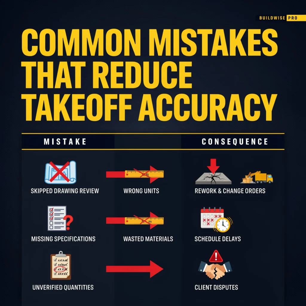 Common Mistakes That Reduce Takeoff Accuracy