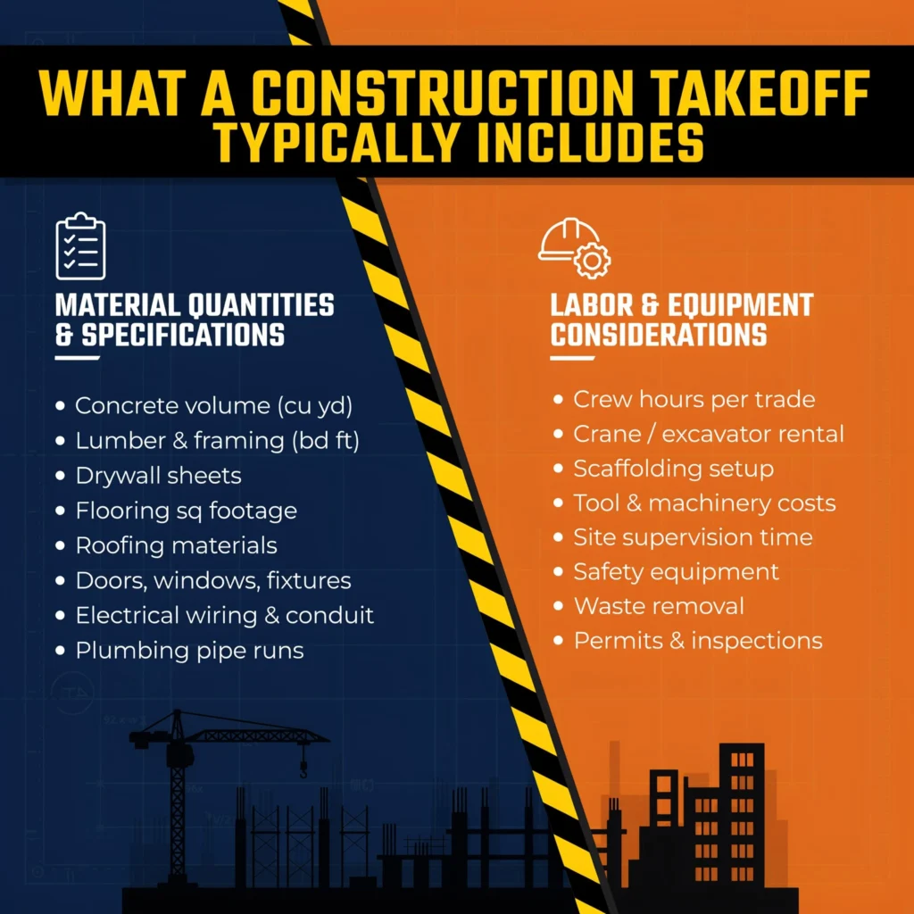 What A Construction Takeoff Typically Includes