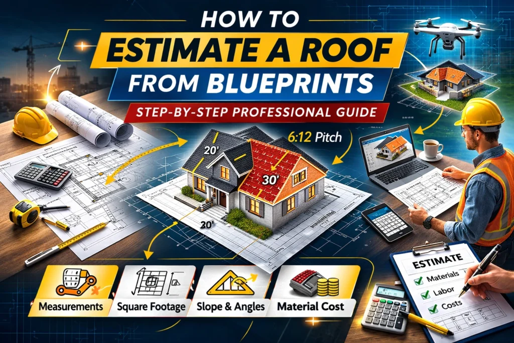 How to estimate a roof from blueprints​