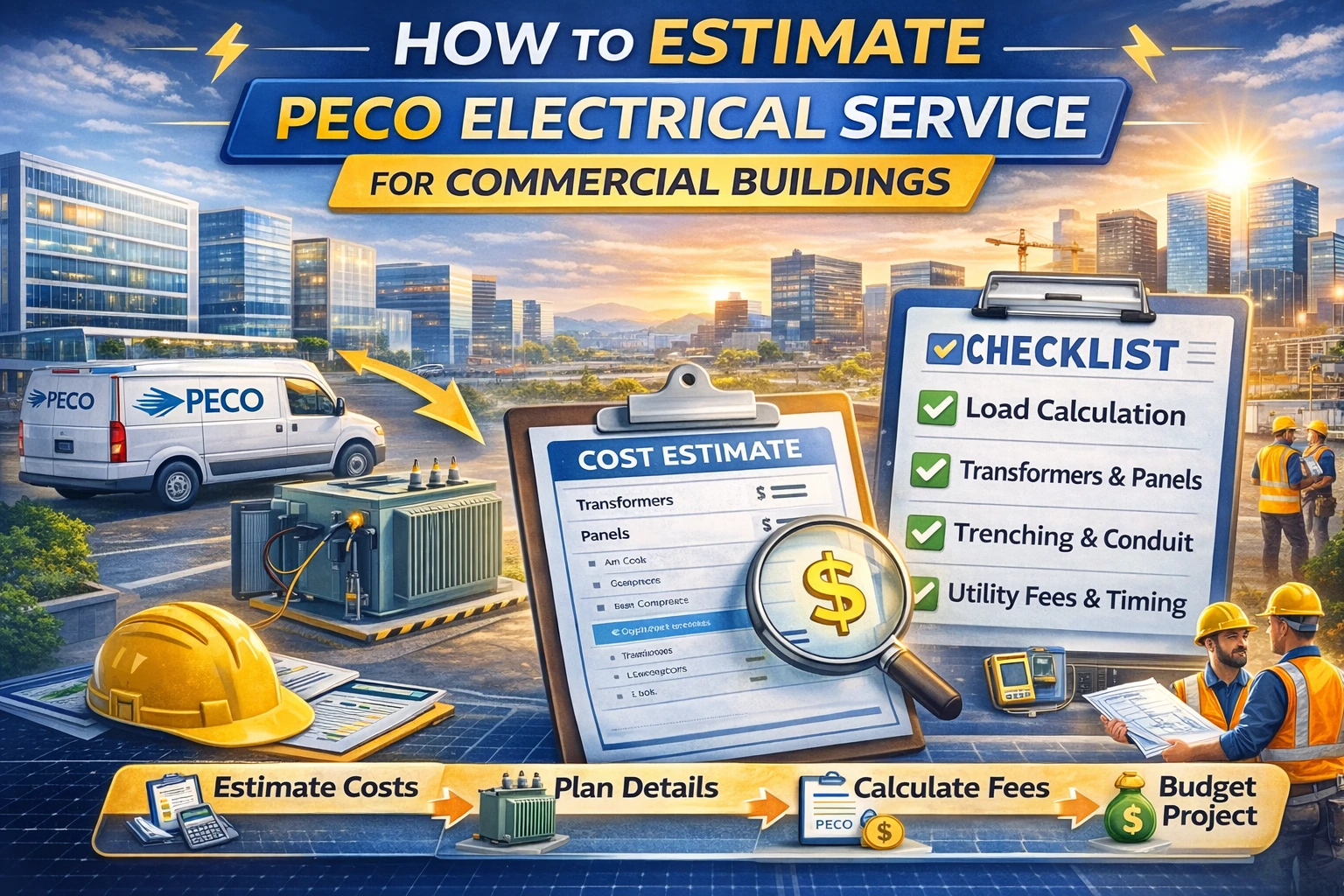How to estimate Peco electrical service for commercial building